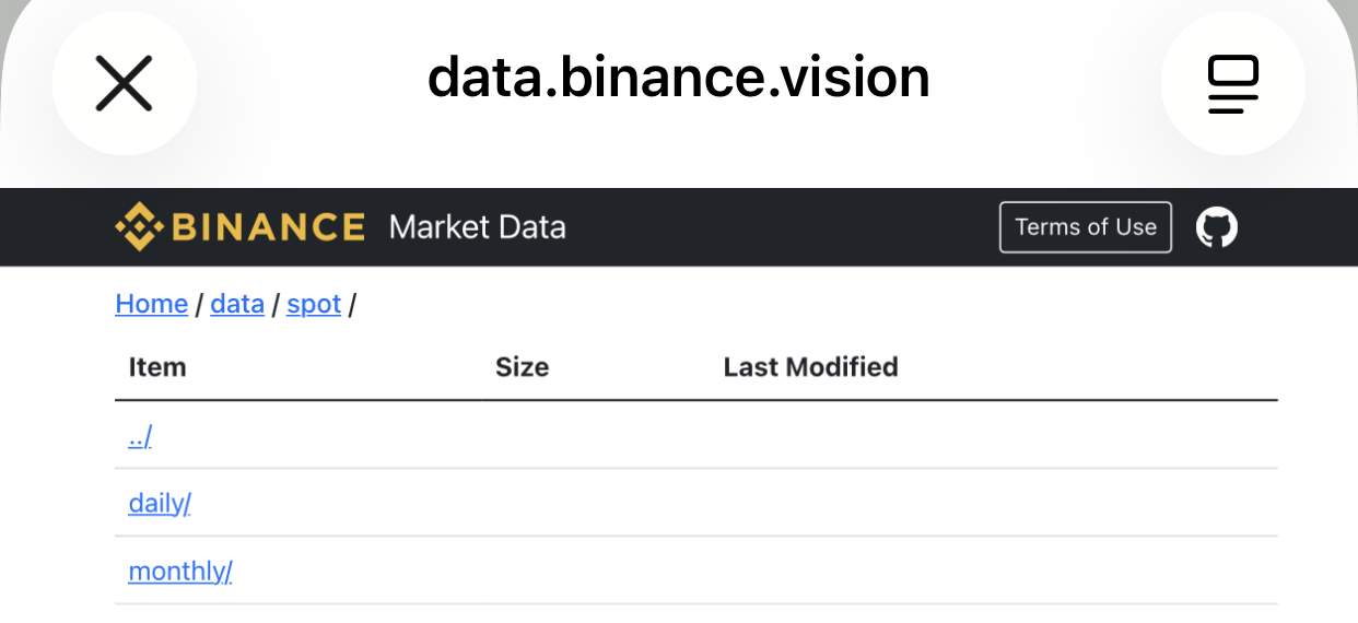 Binanceの公開データページでXEMのマーケットデータを確認している画面